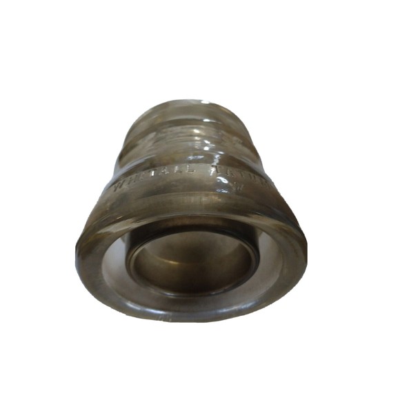 Vintage "WHITALL 45"  CD-155 glass insulator, clear, Pre-Drilled 3/8 hole in top - Picture 6 of 7